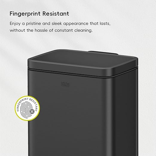 EKO Madison Matte Black 6L / 1.6 Gal Bathroom Trash Can - Image 5