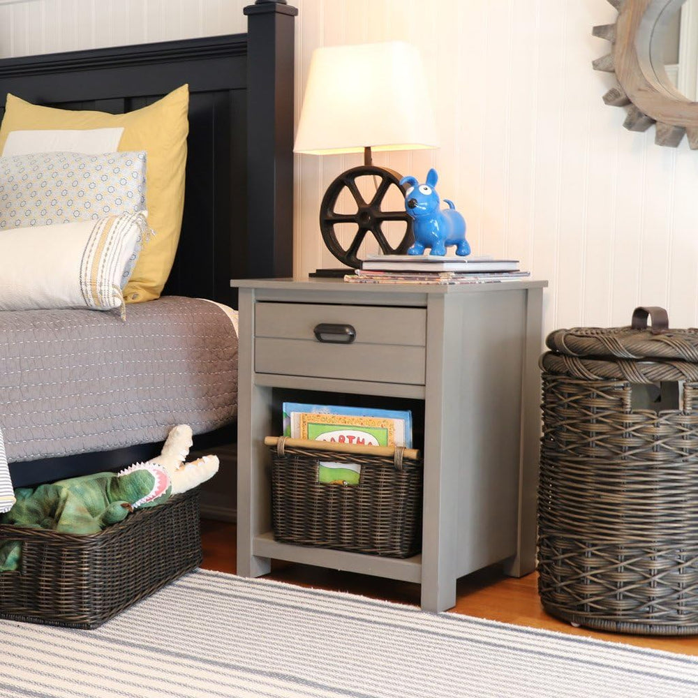 The Basket Lady Small Round Wicker Hamper, Walnut Brown