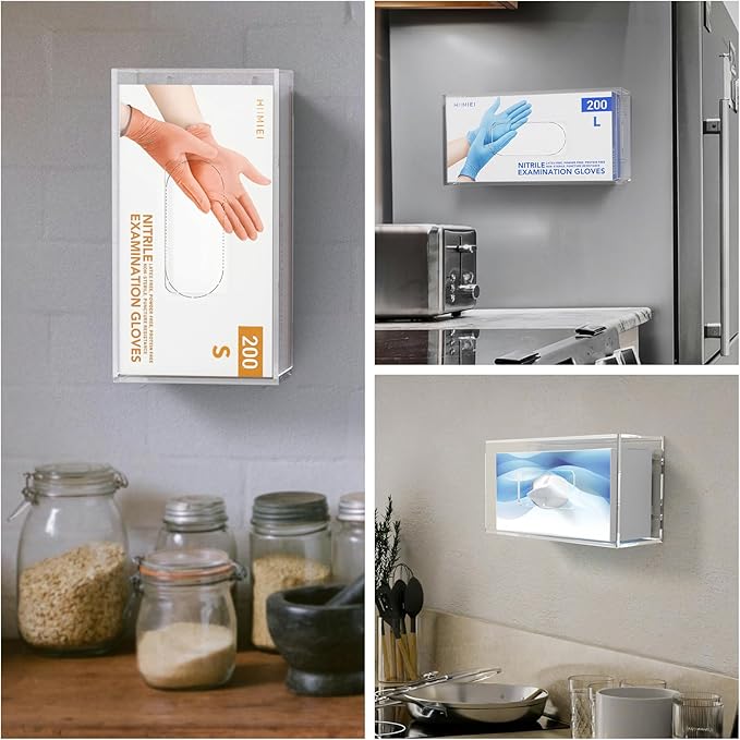 HIIMIEI Glove Holder for Wall Mount: Magnetic Gloves Box Holder, Acrylic - Image 4
