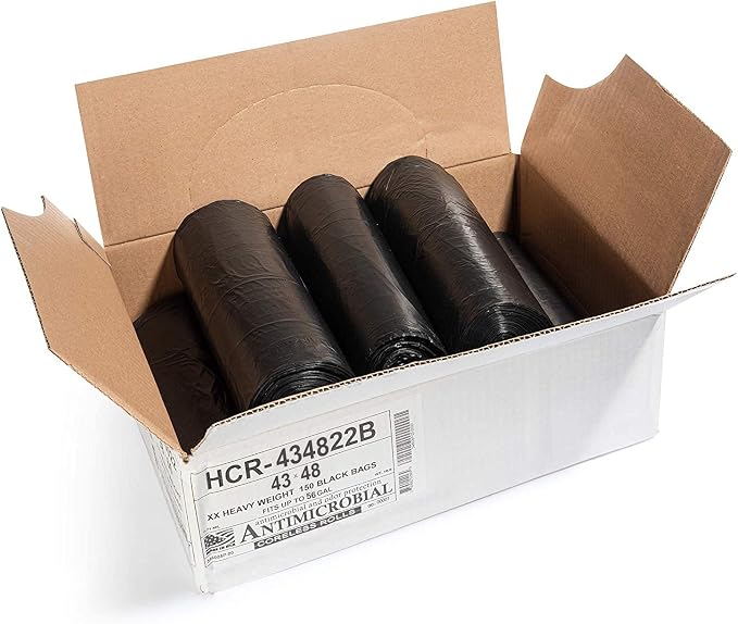 Aluf Plastics High Density Trash Bags, 56 Gallon, 22 Micron, - Image 2