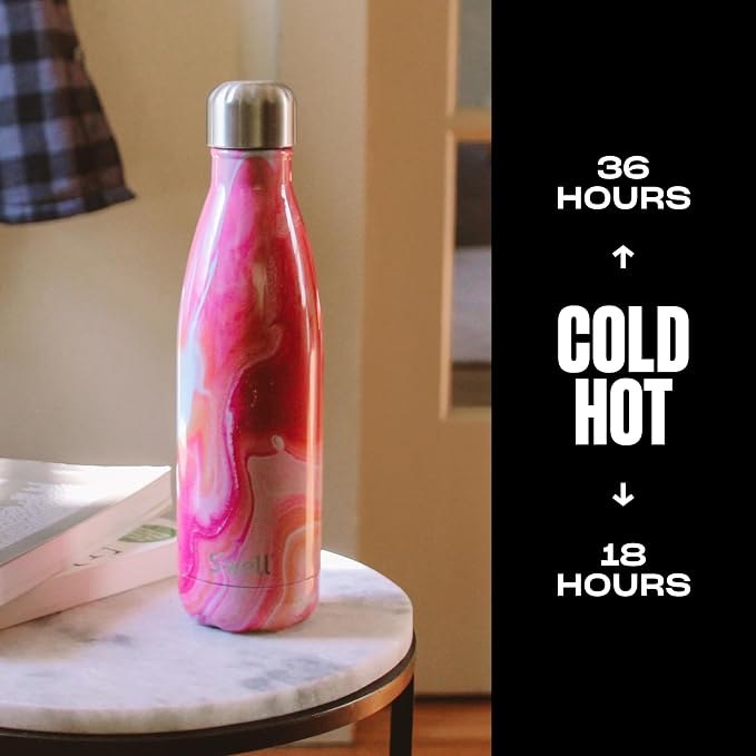 S'well Stainless Steel Water Bottle, Rose Agate, Triple Layered Vacuum - Image 2