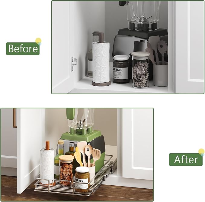 Pull Out Cabinet Organizer 19½" W x 21½" D, Heavy Duty Cabinet Pull Out Shelves - Image 8