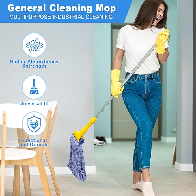 3 Pack Commercial Replace Mop Head, Reusable Mop Head Refills-Replacement Mop - Image 3