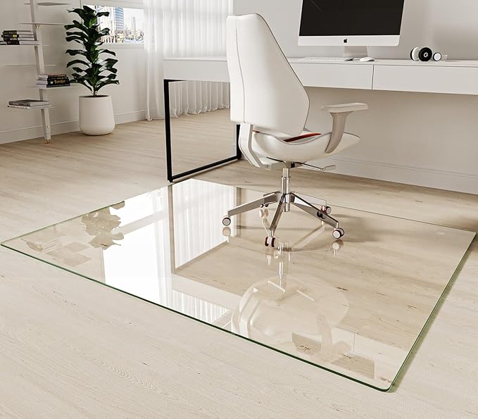 Koonmi Tempered Glass Chair Mat 60"x46" by KOONMI