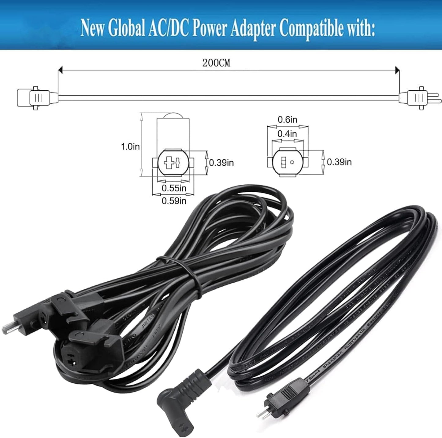 Universal Dual Motor Power Supply Transformer with AC Power Cord, L Shape DC Extension Cable and Y Splitter Cord,29V 2A Recliner Power Supply Kit-4-Piece for Recliner, Lift Chairs and Sofa