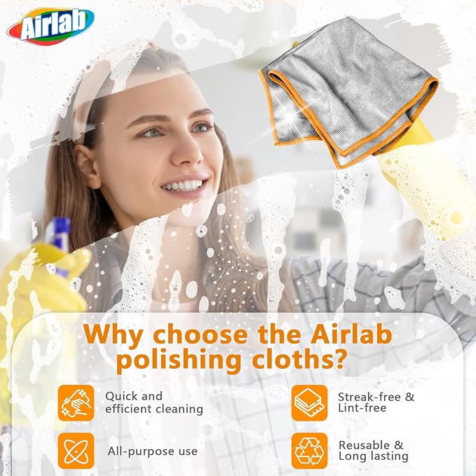 Glass Polishing Cloth Streak Free Miracle Microfiber Cleaning Cloth Lint Free - Image 3