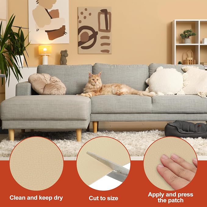 PATIKIL Leather Patches Tape for Furniture, 3.2 x 61 Inch Self Adhesive Vinyl - Image 3