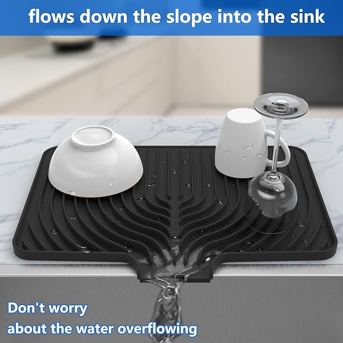 Dish Drying Matt for Kitchen Counter, Kitchen Dry Mats for Dishes Drying Pad - Image 2
