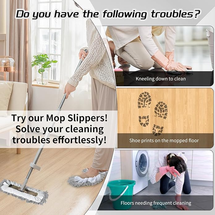 Mop Slippers Socks Floor Cleaning, Microfiber Shoe Covers dust Washable Reusable - Image 6