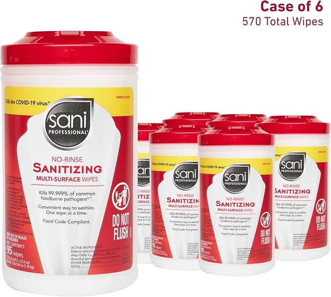 PDI Sani-Professional No-Rinse Sanitizing Wipes, Restaurant Tables, 95 Large - Image 4