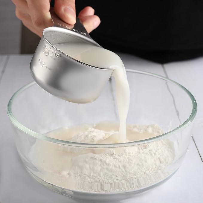 Stainless Steel Measuring Cups Set of 7 Stackable Heavy Duty Measuring Cups - Image 6