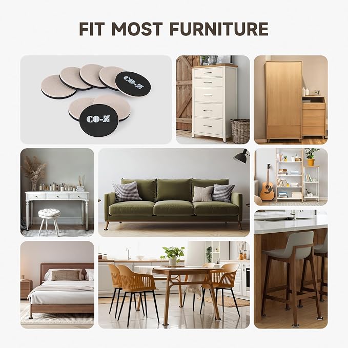 CO-Z 8pcs Felt Furniture Sliders - Image 6