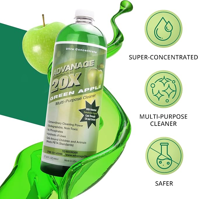Advanage 20X All Purpose Cleaner Concentrate – Green Apple Eco-Friendly Heavy - Image 2