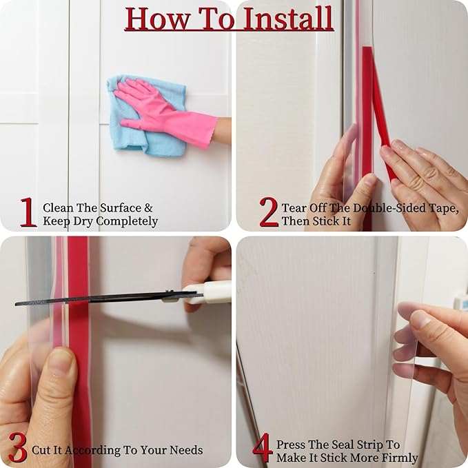 T Shape Door Seal Strip for Door & Windows Gaps，Draft Stopper Bottom Sweep - Image 6