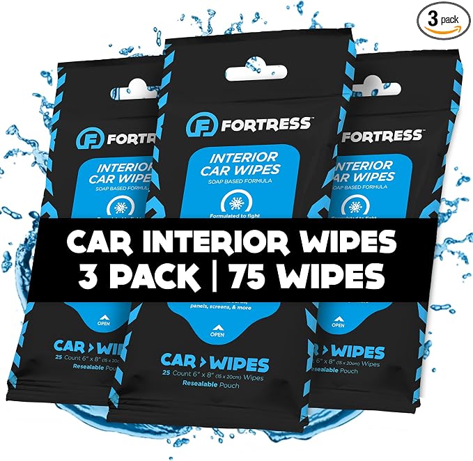 Fortress Car Interior Wipes for Car Interior Cleaning, and Steering Wheel by Fortress