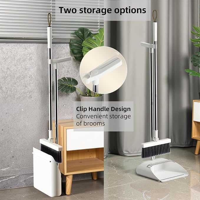 Upgrade Broom with Dustpan Combo Set, Broom and Dustpan Set with Adjustable - Image 3