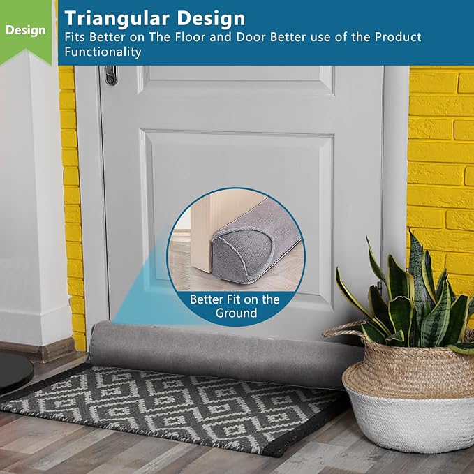Triangular Under Door Draft Stopper 32 inch Heavy Duty Door Draft Blocker - Image 2