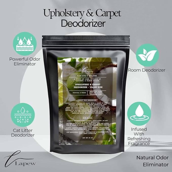 Coconut & Lime Carpet Freshener Powder Refill 36 oz | Powerful Odor Eliminator - Image 3