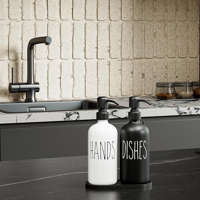 MOMEEMO Kitchen Soap Dispenser Set, Contains Dish and Hand Soap Dispenser - Image 3
