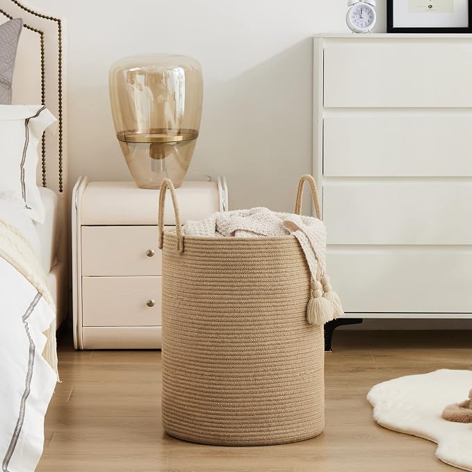 Jute Rope Woven Laundry Hamper Basket by YOUDENOVA, 72L Tall Luandry Basket - Image 5