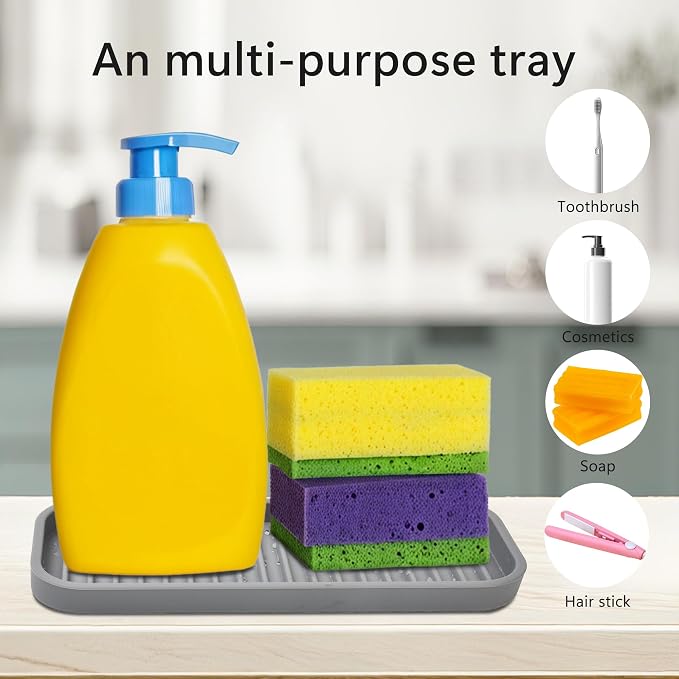 Mofason Silicone Soap Tray, Bathroom Kitchen Finishing Tray, Kitchen Sink - Image 3