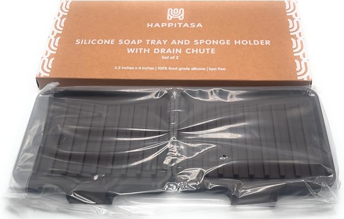 Happitasa Silicone Soap Dish Tray and Sponge Holder - Image 3