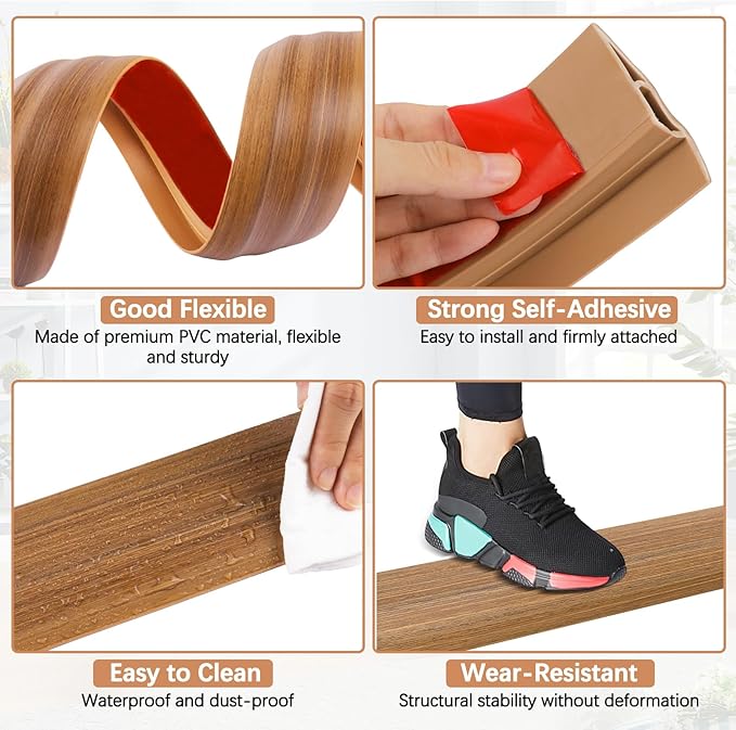 Vinyl Door Threshold Flooring Transition Strip Self Adhesive Carpet Edging Strip - Image 4