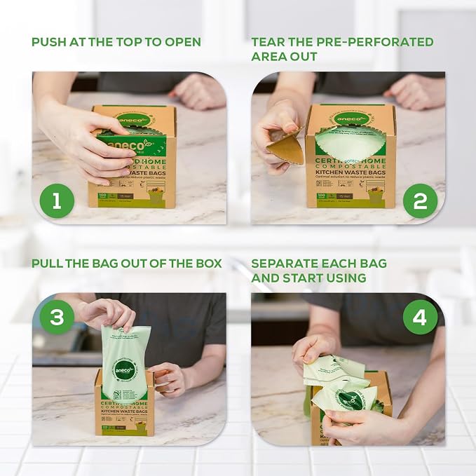 ANECO Compostable Trash Bags 4 Gallon, Extra Strong - Image 5