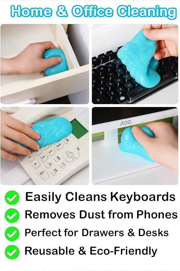 Car Cleaning Gel Pack of 2 – Reusable Car Interior Detailer Slime, Dust Remover - Image 3