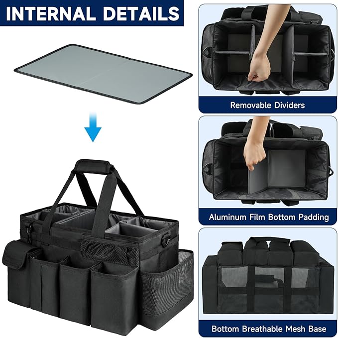 Cleaning Caddy Bag, Extra Large Cleaning Supplies Organizer - Image 2
