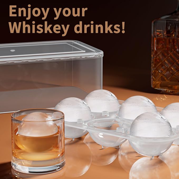 Large Ice Cube Tray for Whiskey: 2.5 Inch Silicone Ice Ball Maker - Image 2