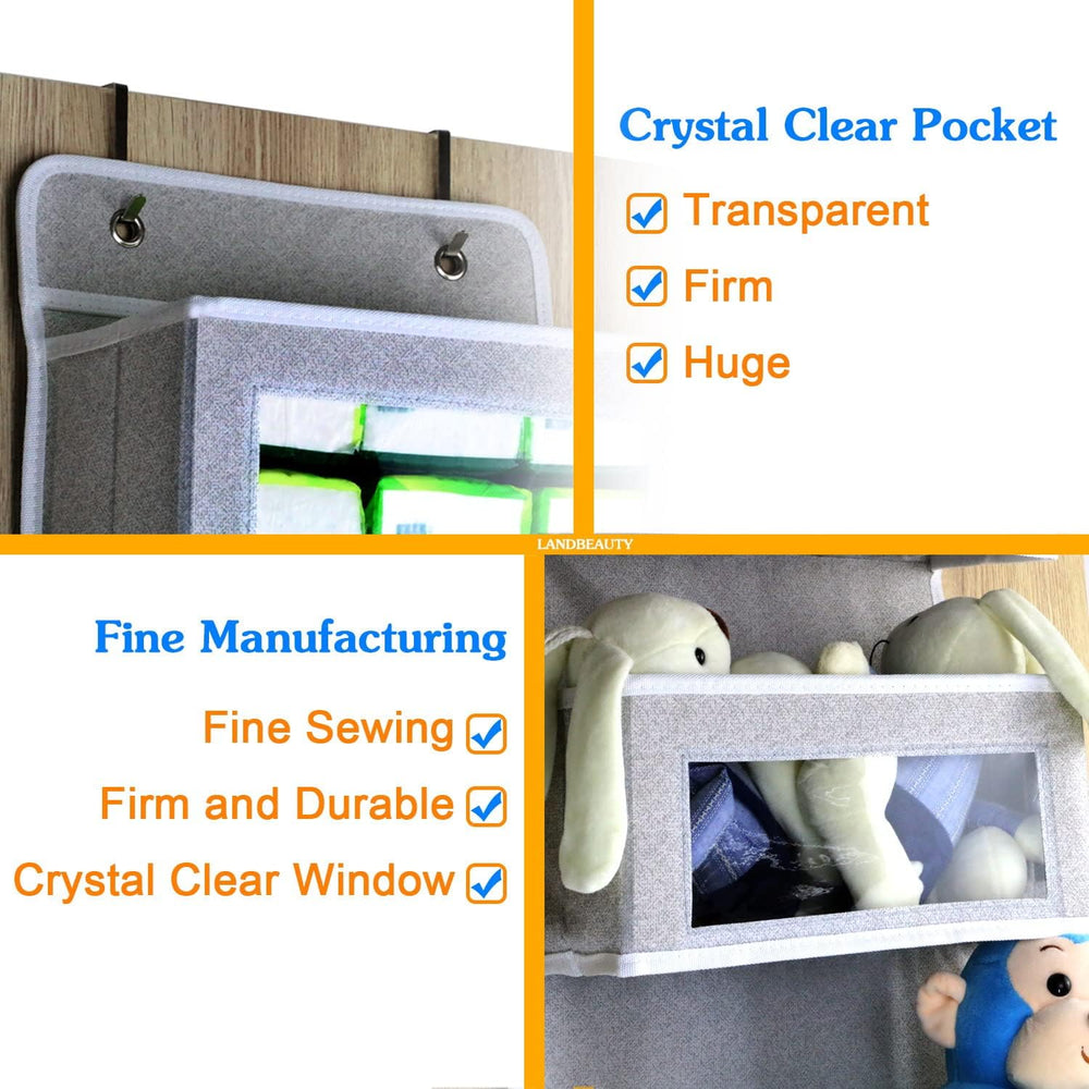 2 Pack 5-Shelf Hanging Shelves Over The Door Organizer Wall Mount Storage Bag...