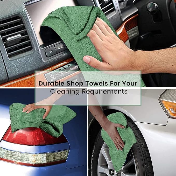 Terry Bar Mop Towels Green Value Pack of 60, Size 14"x17" Absorbent and Durable - Image 4