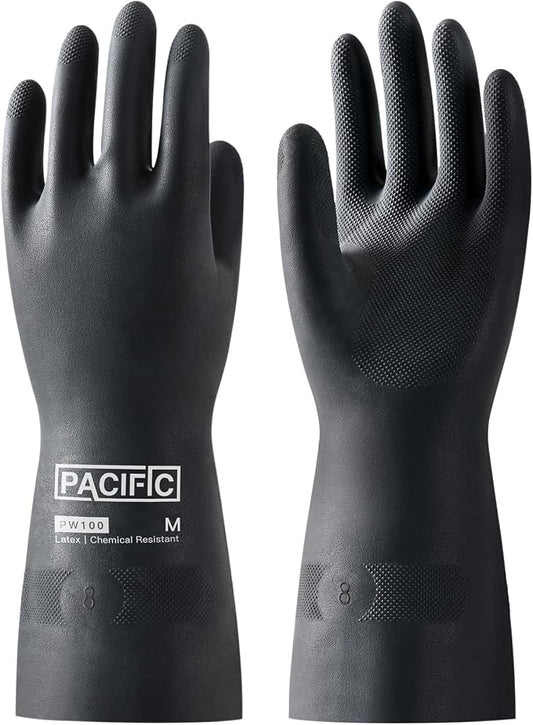 PACIFIC PPE Chemical Resistant Gloves, Heavy Duty Industrial Rubber Gloves by PACIFICPPE