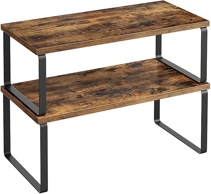 Cabinet Organizer Shelf, Kitchen Counter Storage, 2-Piece Set, Stackable Spice by Unknown