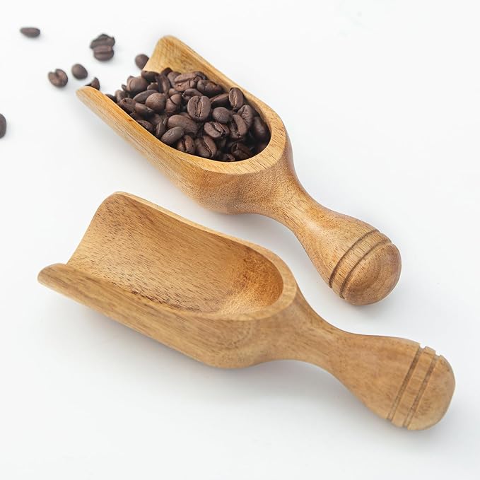 Big Coffee Scoop Shovel, Acacia Large Ground Coffee Scoop 5.9″ Measuring Spoons by MediterraneanFoodExperience