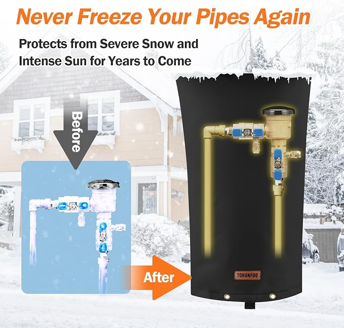 TOHONFOO Backflow Preventer Pipe Insulation Cover - Image 3