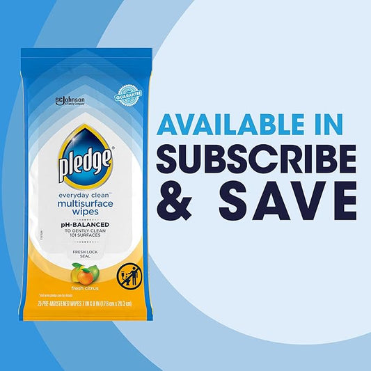 Pledge Multisurface Cleaning Wipes, pH Balanced, Fresh Citrus - Image 2