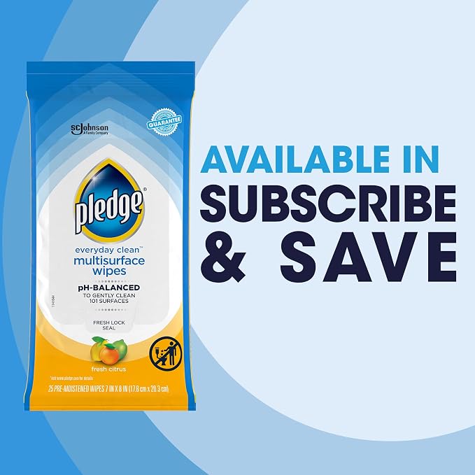 Pledge Multisurface Cleaning Wipes, pH Balanced, Fresh Citrus - Image 9