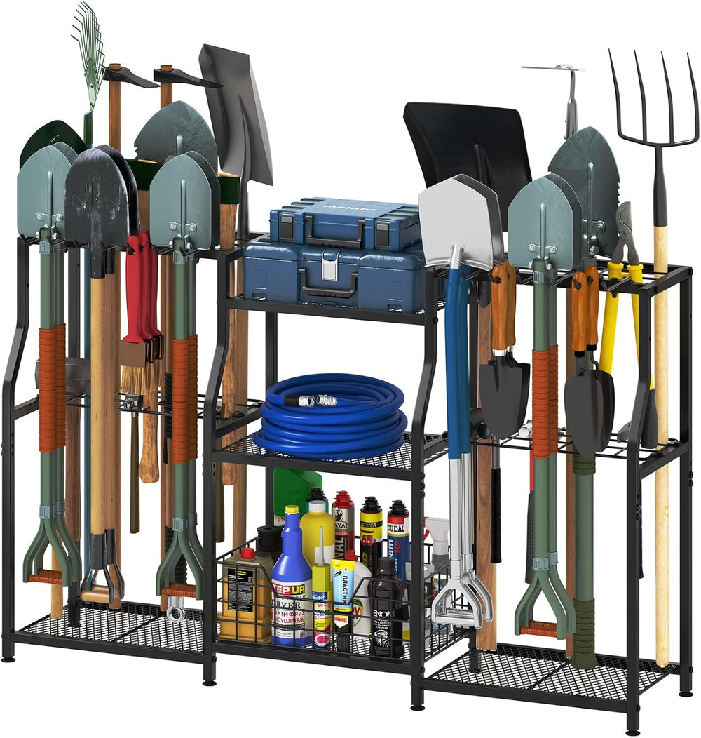 keomaisyto Garden Tool Organizer, Heavy Duty Yard Tool Tower Rack for Garage ...