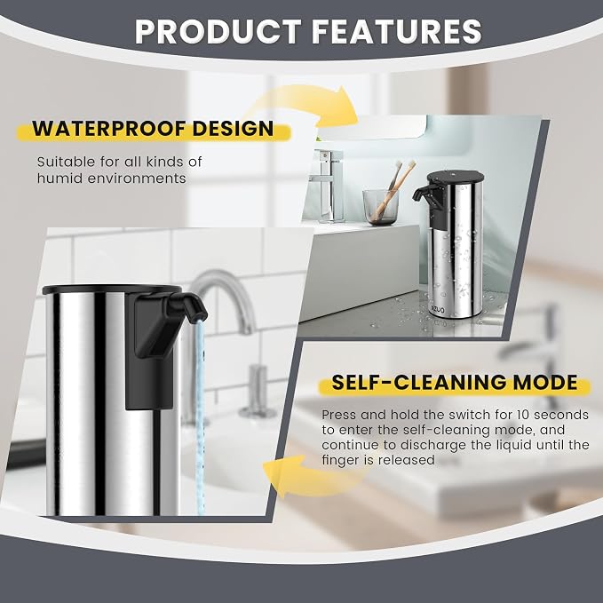 Automatic Soap Dispenser Touchless 11.8oz 4-Level Adjustment Auto Hand Soap - Image 6