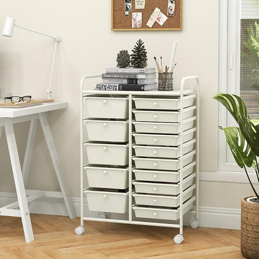 GOFLAME 15-Drawer Rolling Storage Cart, Utility Cart - Image 2