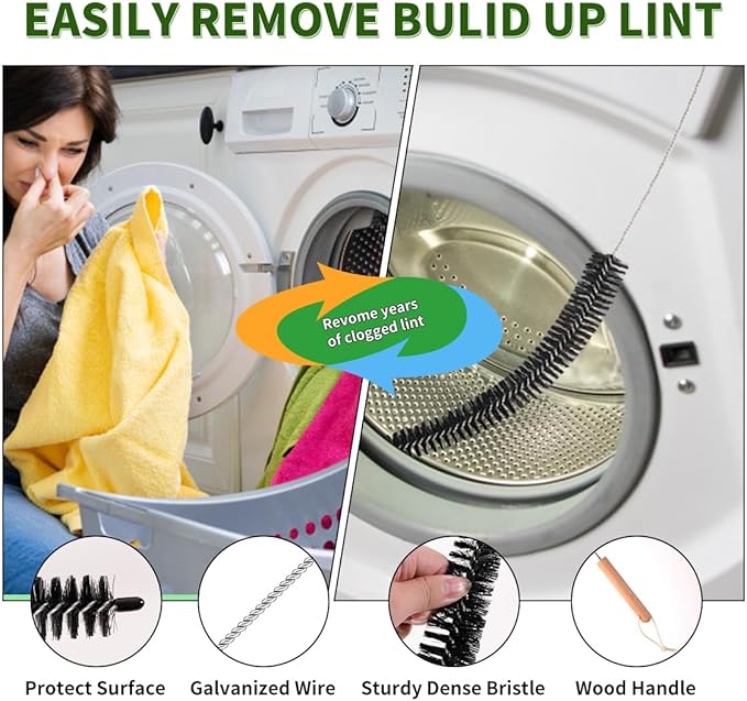 Dryer Lint Brush Vent Cleaner 30 inch Refrigerator Coil Cleaning Brushes - Image 2