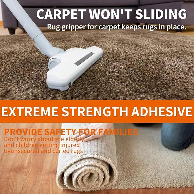 TAPEBEAR Double Sided Carpet Tape 2Inch x 20Yards x 2Rolls, Heavy Duty Rug Tape - Image 4