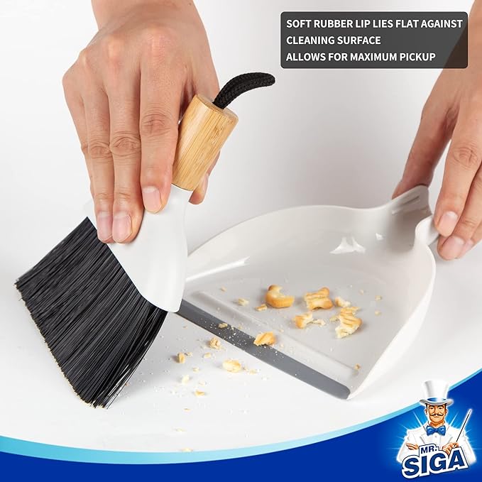 MR.SIGA Mini Dustpan and Brush Set, Portable Cleaning Brush and Dustpan Combo - Image 3