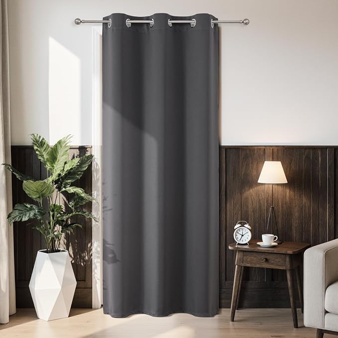 Joydeco Blackout Door Curtain for Doorway Privacy 78 Inches Long, Grommet by JOYDECO