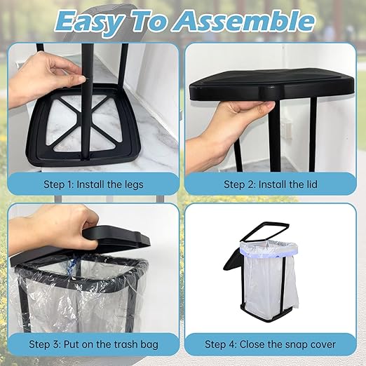 Collapsible Trash Bag Holder Portable Garbage Bin Holder Stand - Image 6