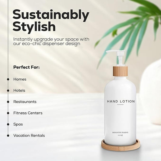 White Glass Lotion Dispenser - Image 2