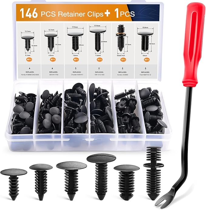 GOOACC 146PCS Nylon Bumper Shield Retainer & Double End Xmas Tree Retainers by GOOACC