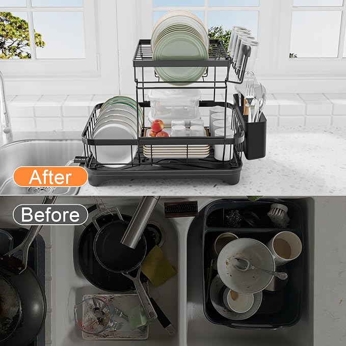 Dish Drying Rack Two-Tier Drying Rack - Image 3